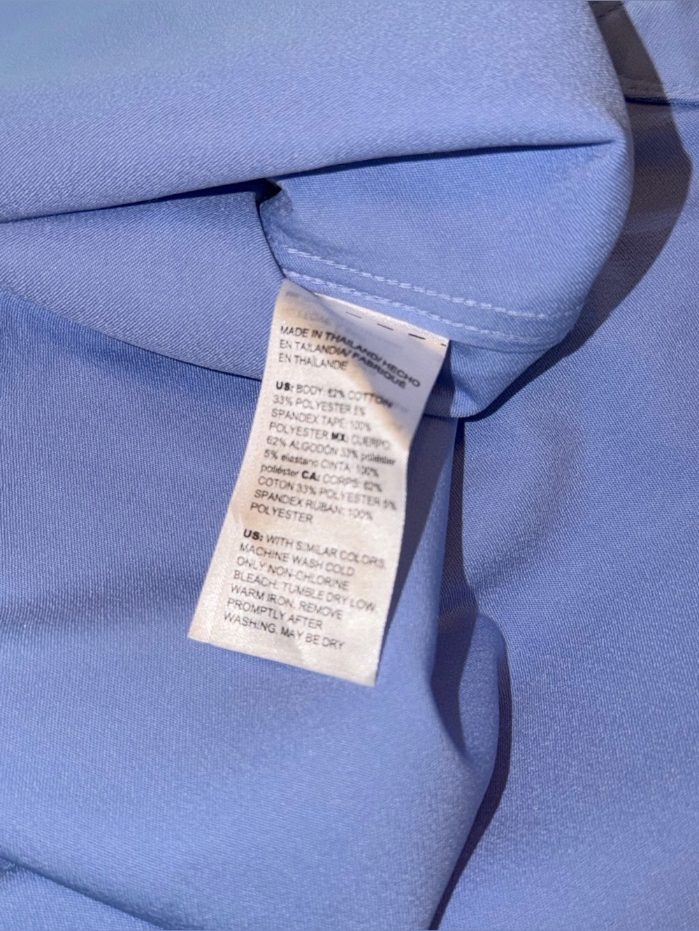 Chico's NO IRON Chic Stretch Shirt Top Blue Button Up 3/4 Sleeve Sz 0 S 4 NWT - Picture 12 of 12